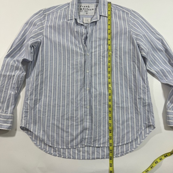 Frank And Eileen Relaxed Eileen Shirt Button Front Blue Stripe - Picture 6 of 8